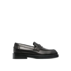 Versace Schwarze Lederslippers
