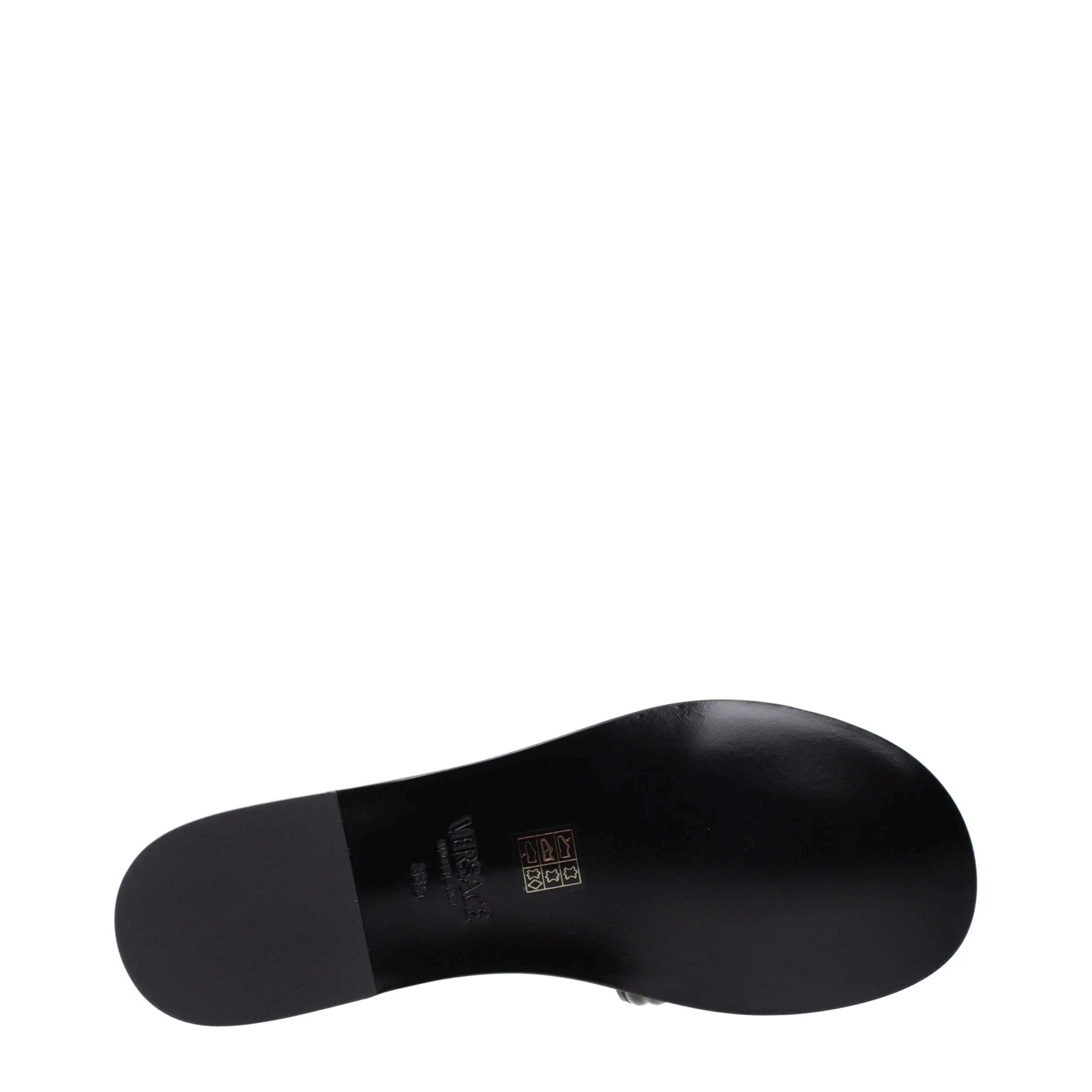 Versace Black Leather Slippers - EU37/US7