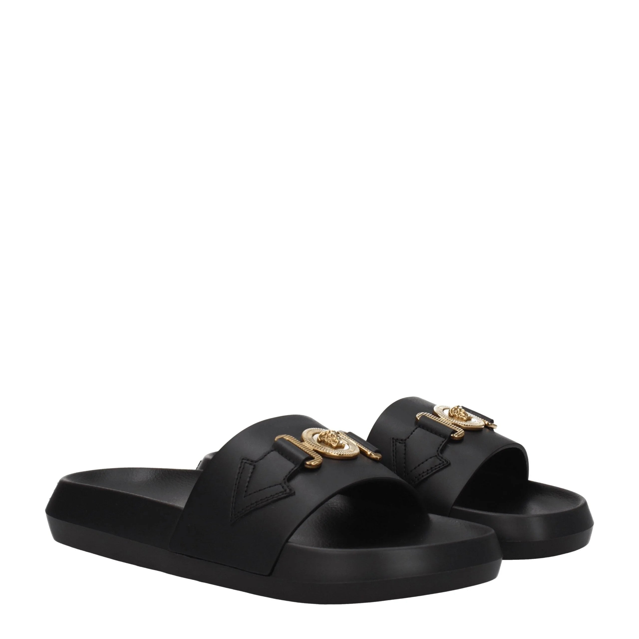 Versace סנדלי מגפיים מעור שחור