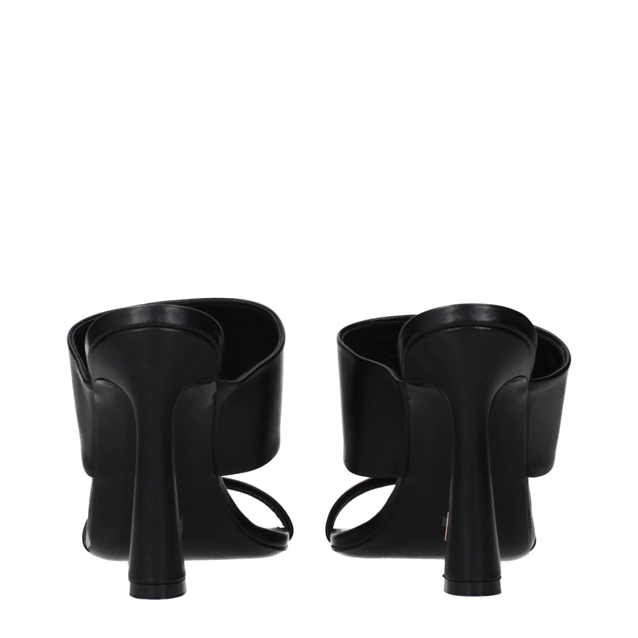 Versace Black Leather Stiletto Heel Sandals