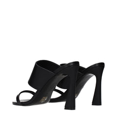 Versace Black Leather Stiletto Heel Sandals