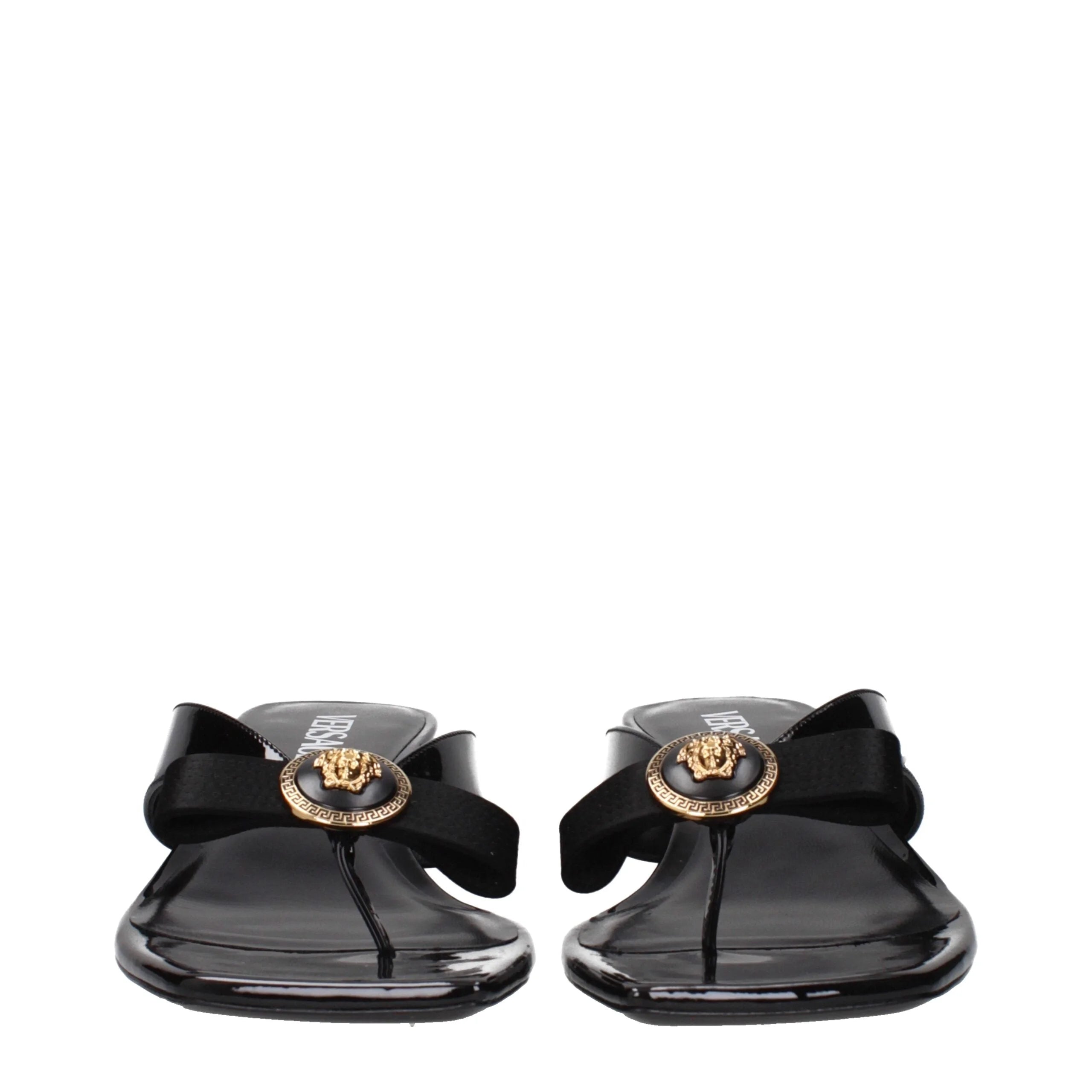 Versace Black Leather Stiletto Heels Sandals - EU36/US6