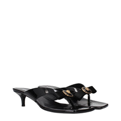 Versace Black Leather Stiletto Heels Sandals - EU36/US6