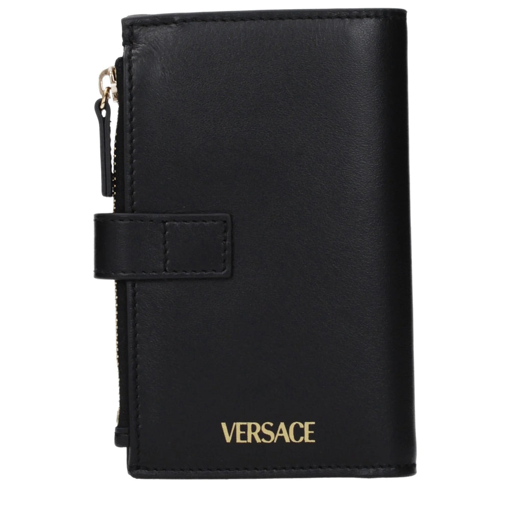 Versace Portofel negru din piele