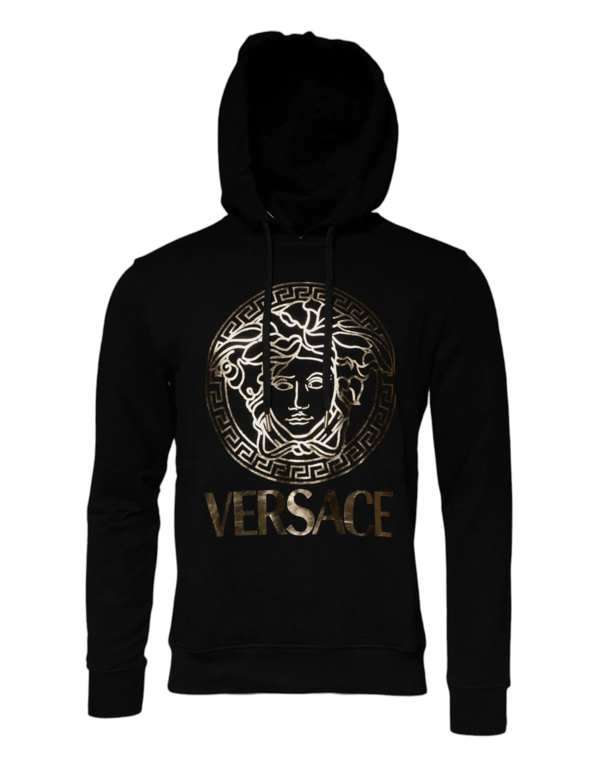 Versace Black Medusa Cotton Hoodie Pullover Sweatshirt Sweater - IT46 | S - Hoodies