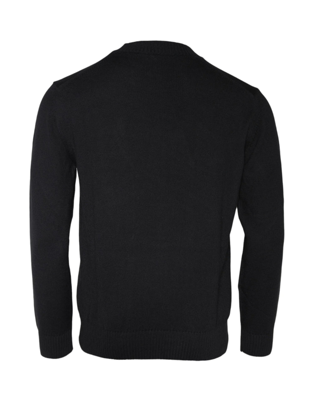 Versace Black Medusa Embroidery Crew Neck Pullover Sweater - Sweaters