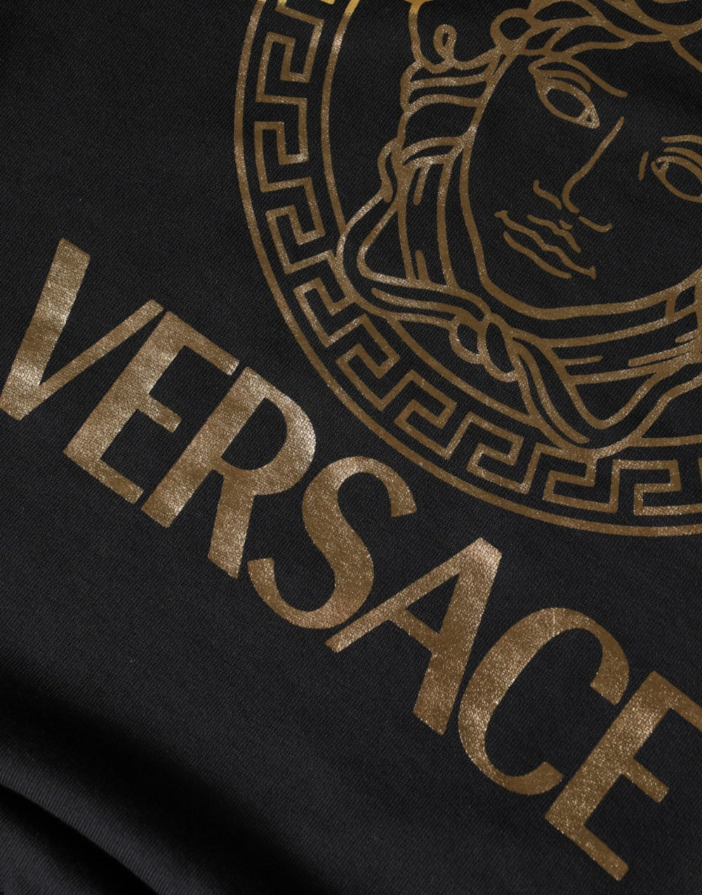 Versace Black Medusa Fleece Cotton Crew Neck Sweatshirt Sweater - Sweatshirts