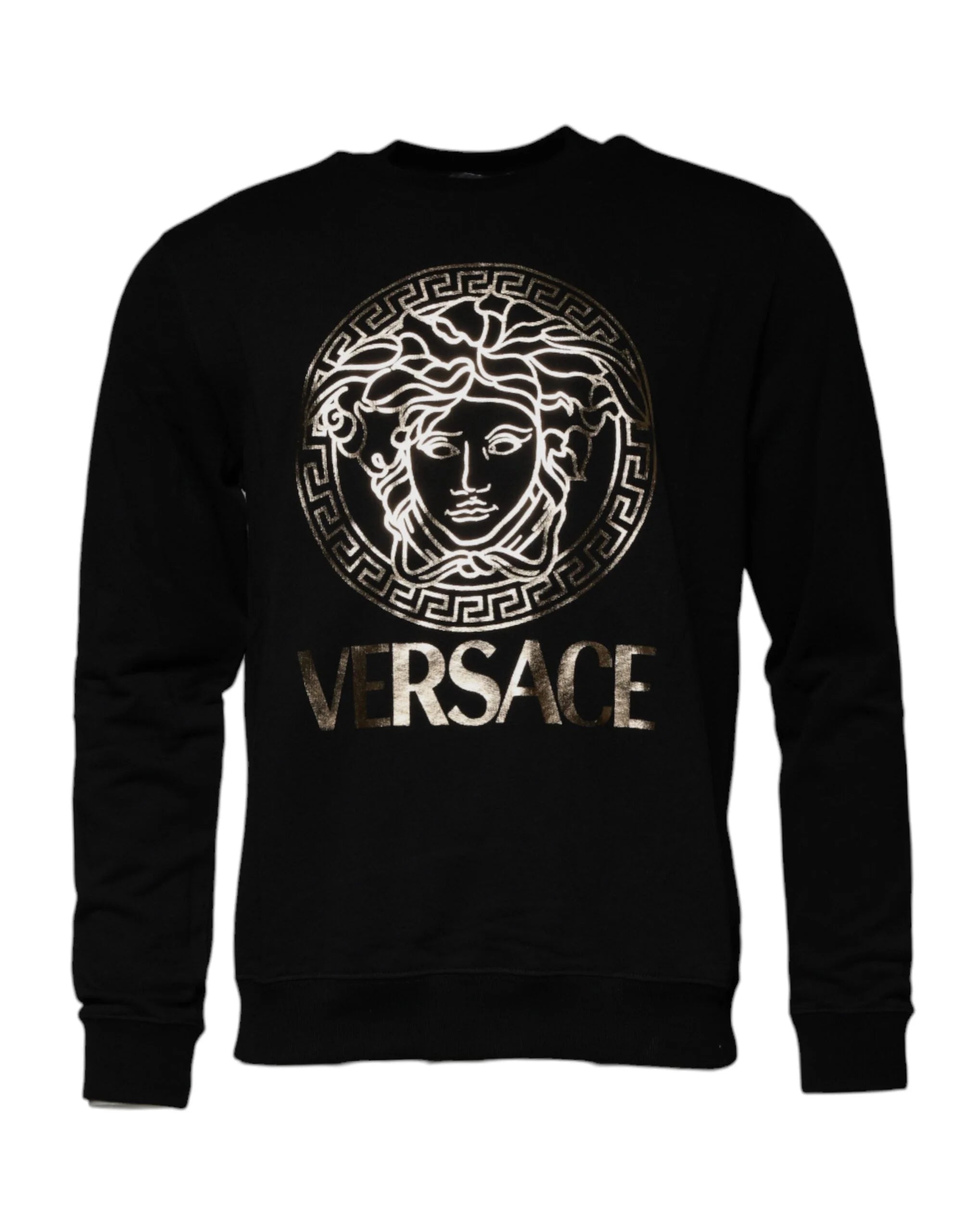 Versace Black Medusa Fleece Men Crew Neck Sweatshirt Sweater - IT50 | L - Sweatshirts