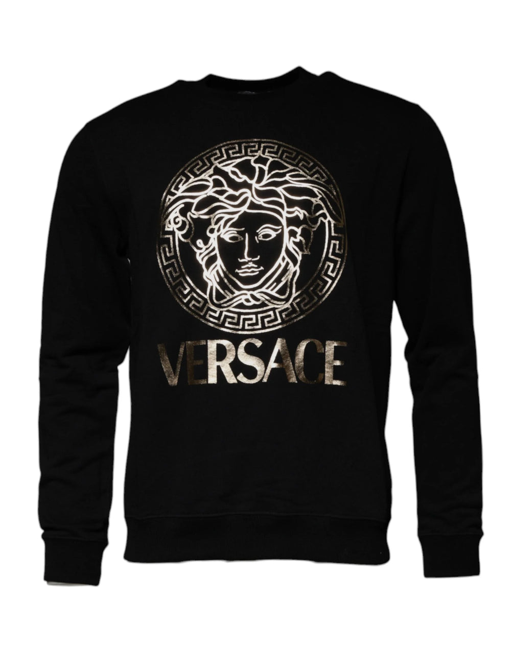 Versace Black Medusa Fleece Men Crew Neck Sweatshirt Sweater - IT50 | L - Sweatshirts