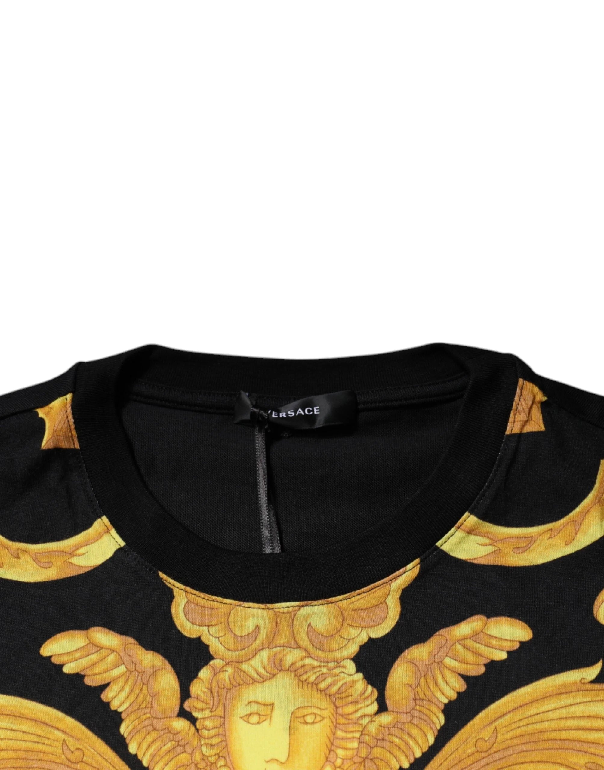 Versace Black Medusa Print Cotton Crew Neck T-shirt - IT50 | L - T-Shirts