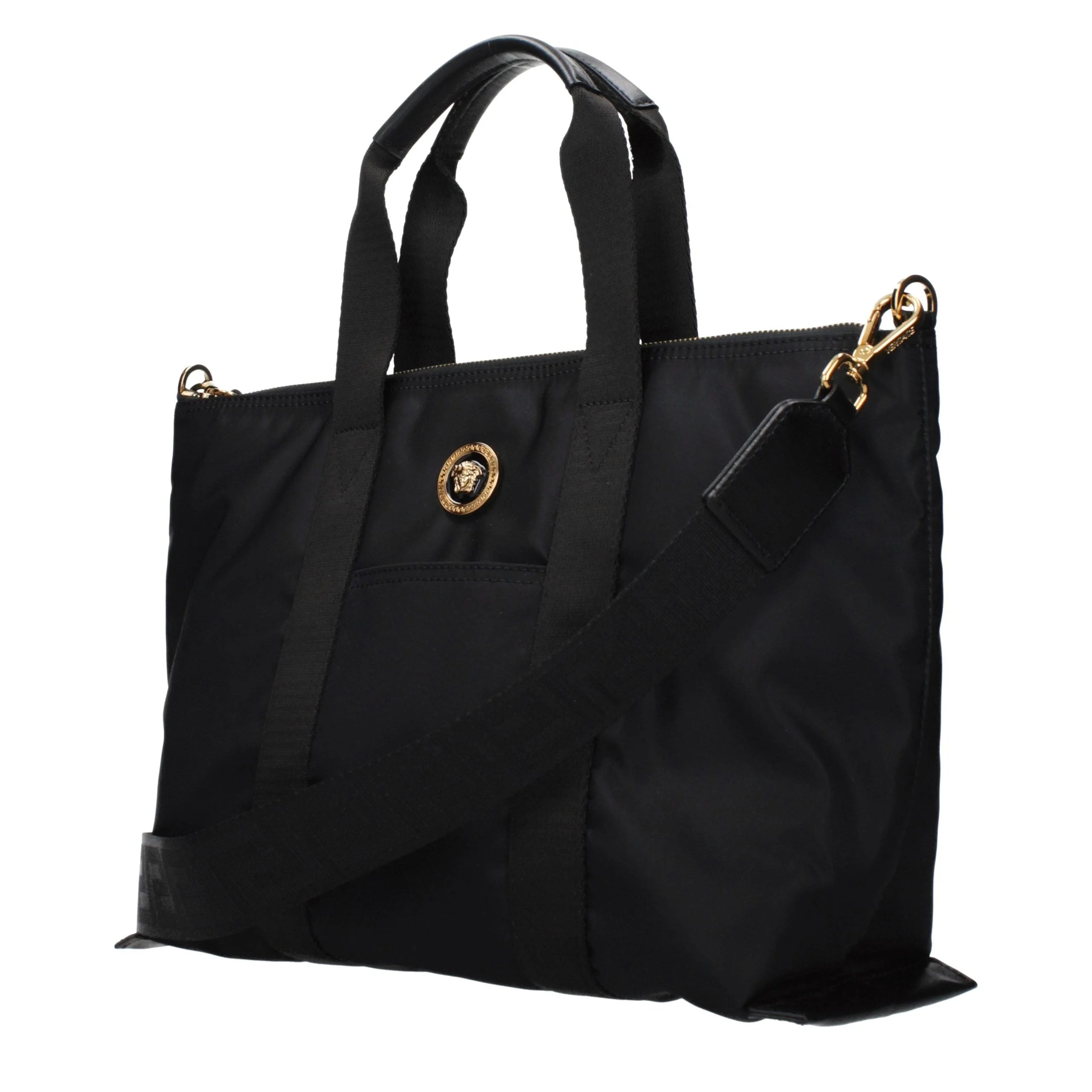 Bolso de nailon negro Versace