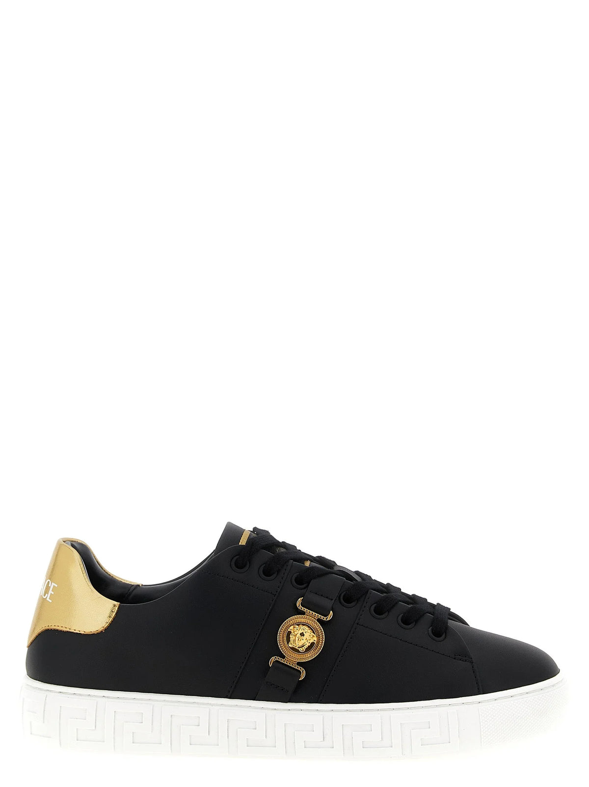 Versace svarte nylon lave sneakers