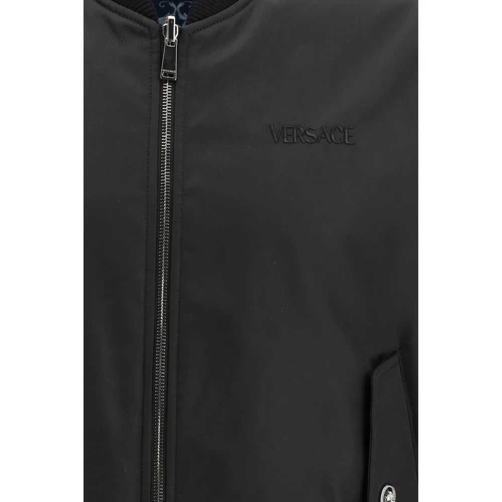 Versace Black Polyamide Bomber