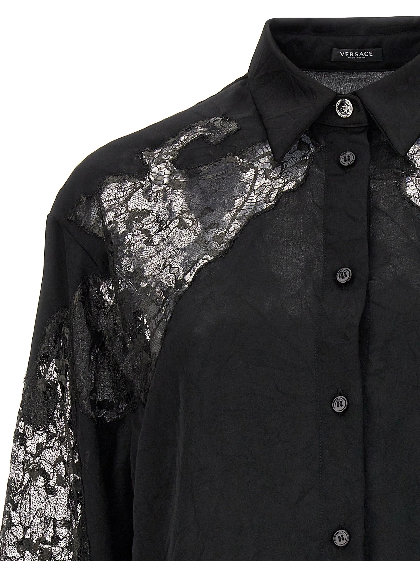 Versace Black Polyester Blouse - IT40