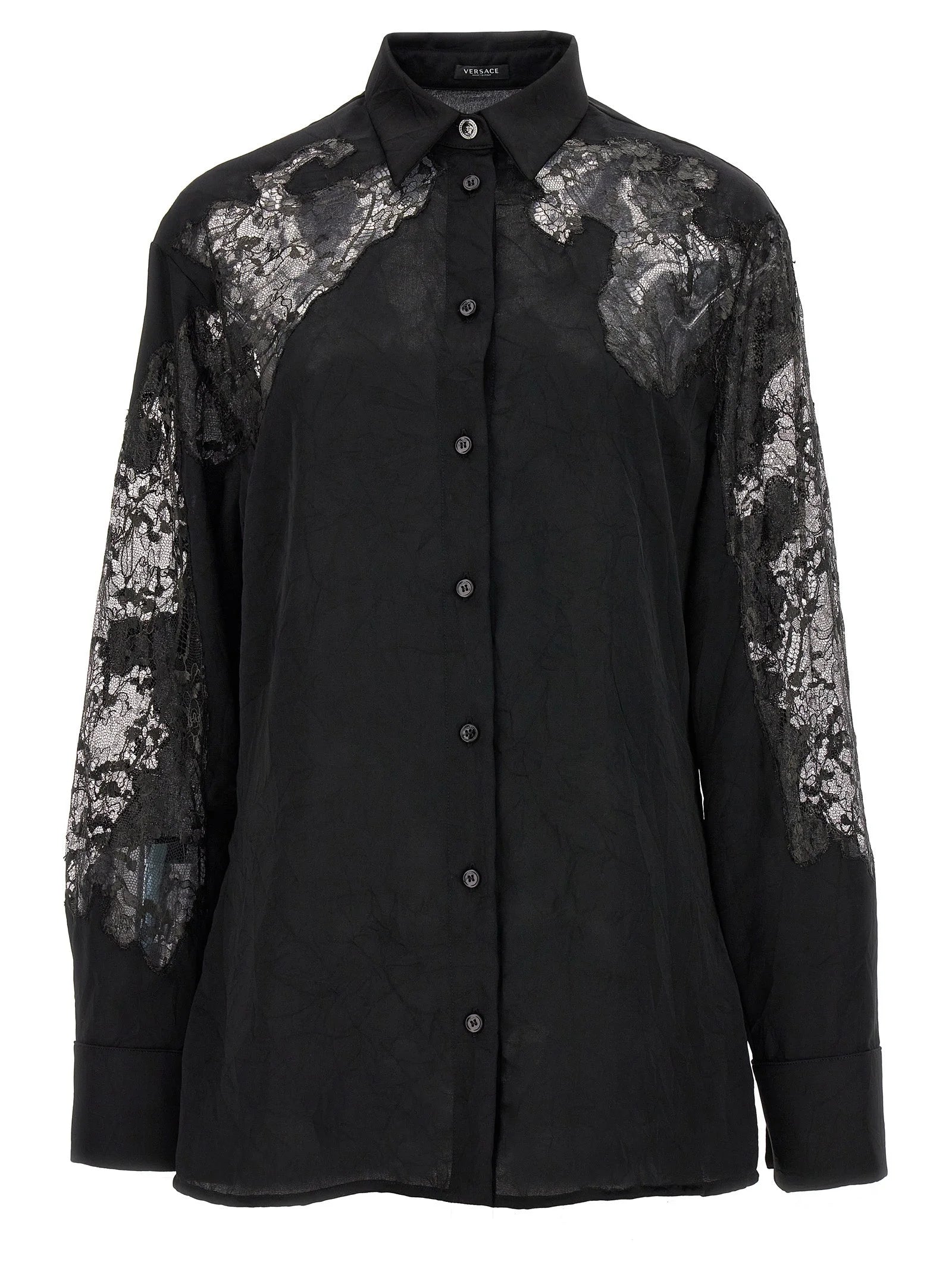 Versace Black Polyester Blouse - IT40