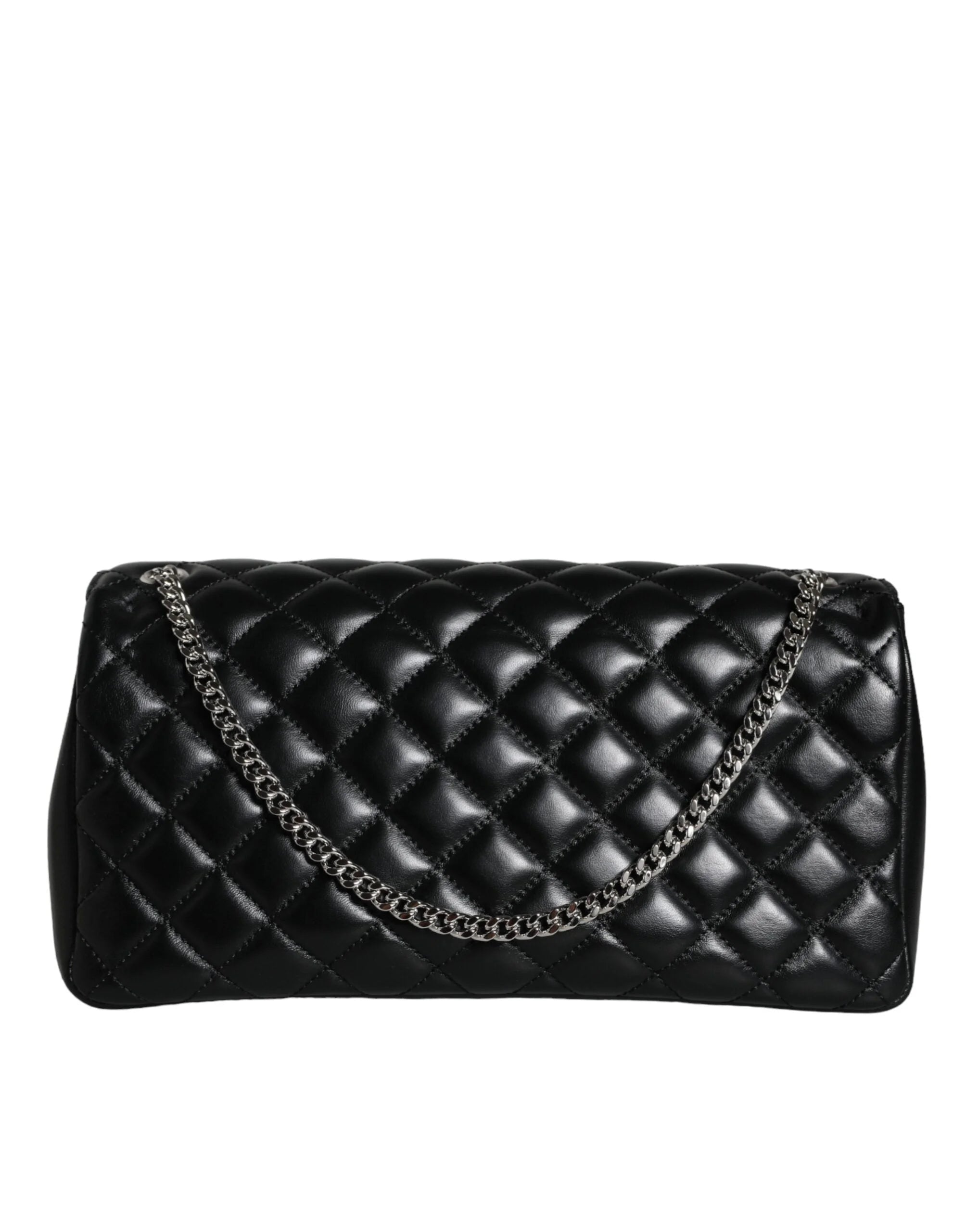 Versace Black Quilted Lambskin Leather Crossbody Shoulder Bag - Cross Body Bags