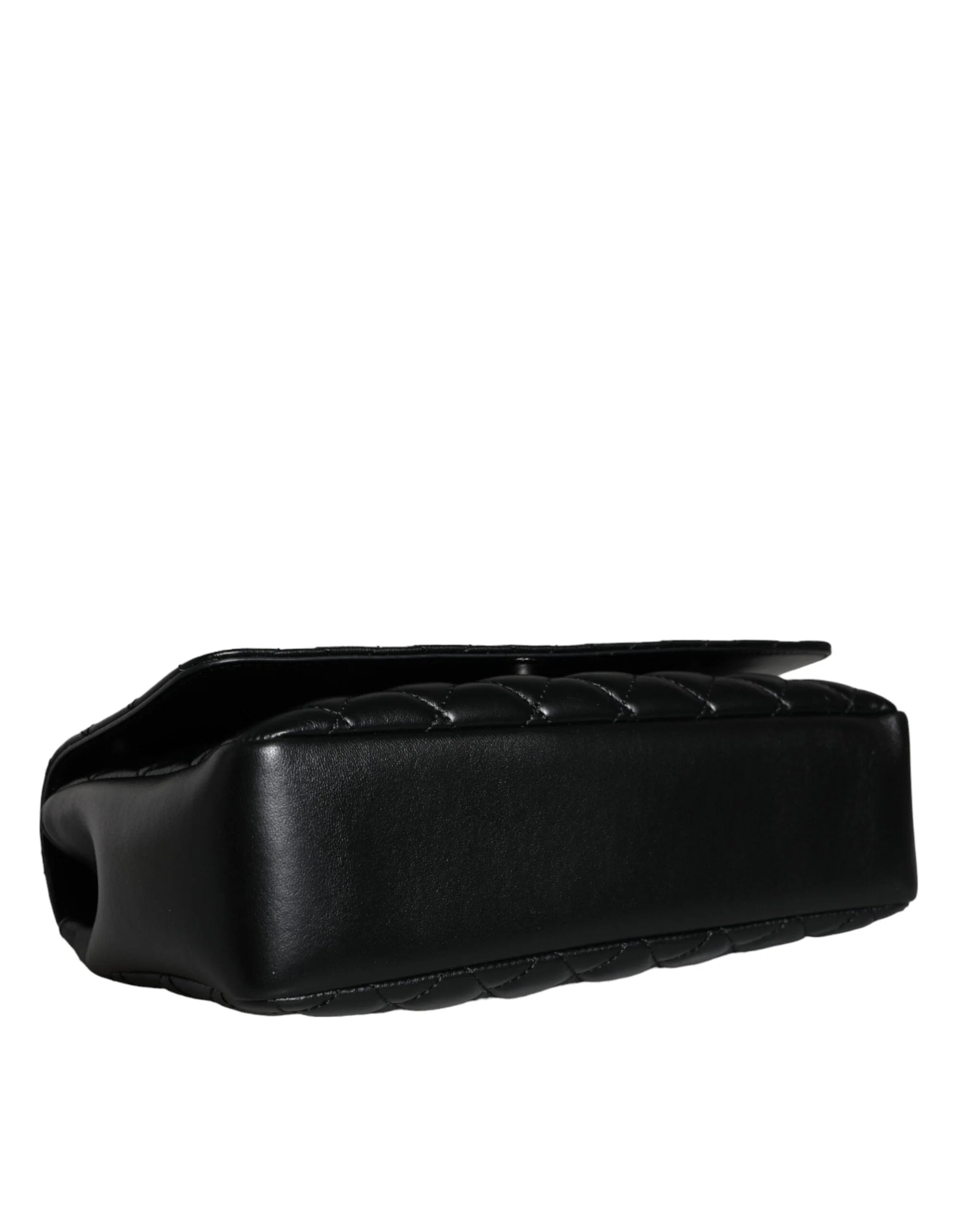 Versace Black Quilted Lambskin Leather Crossbody Shoulder Bag - Cross Body Bags