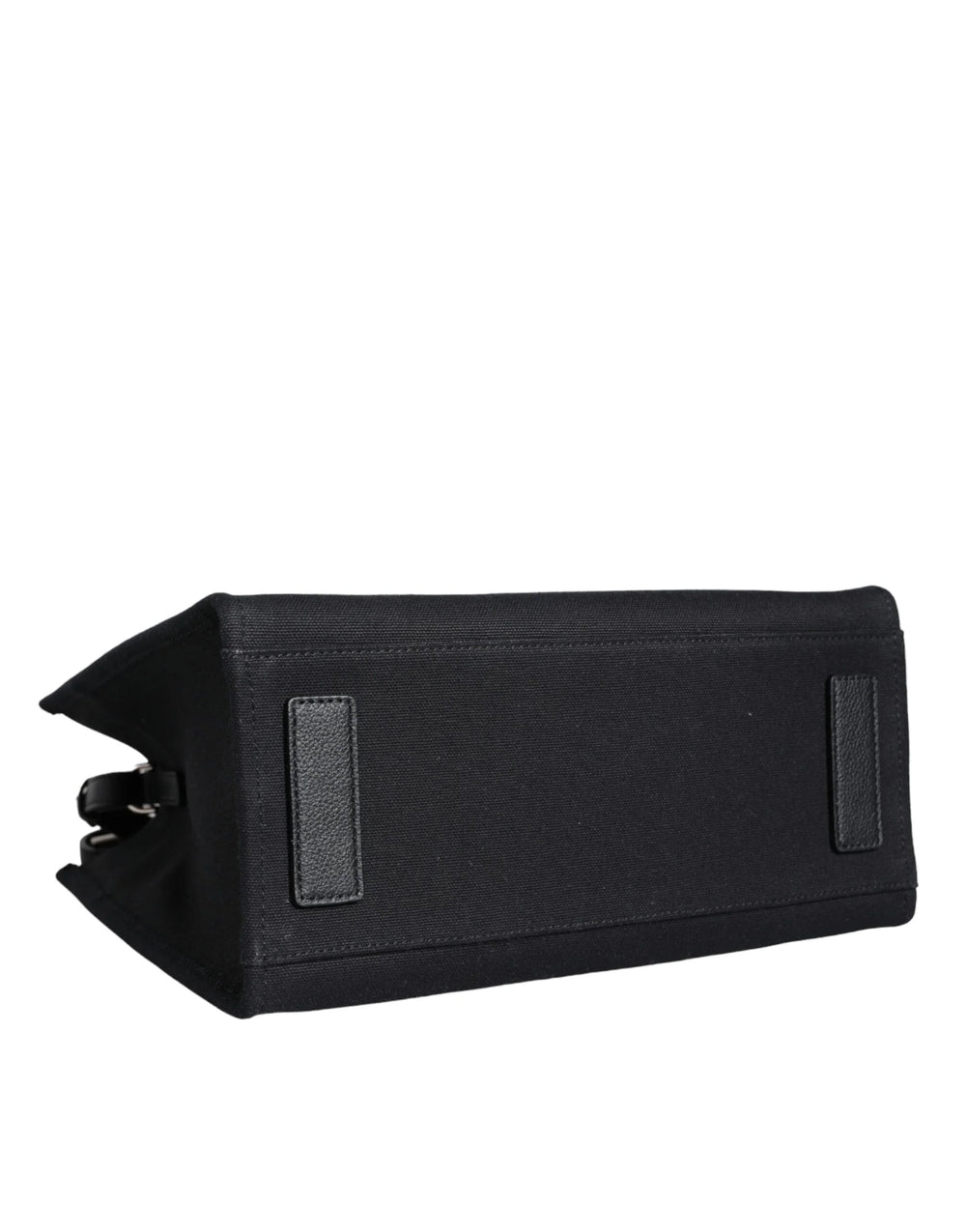 Versace Black Top Handle Canvas Leather Logo Crossbody Tote Bag - Cross Body Bags