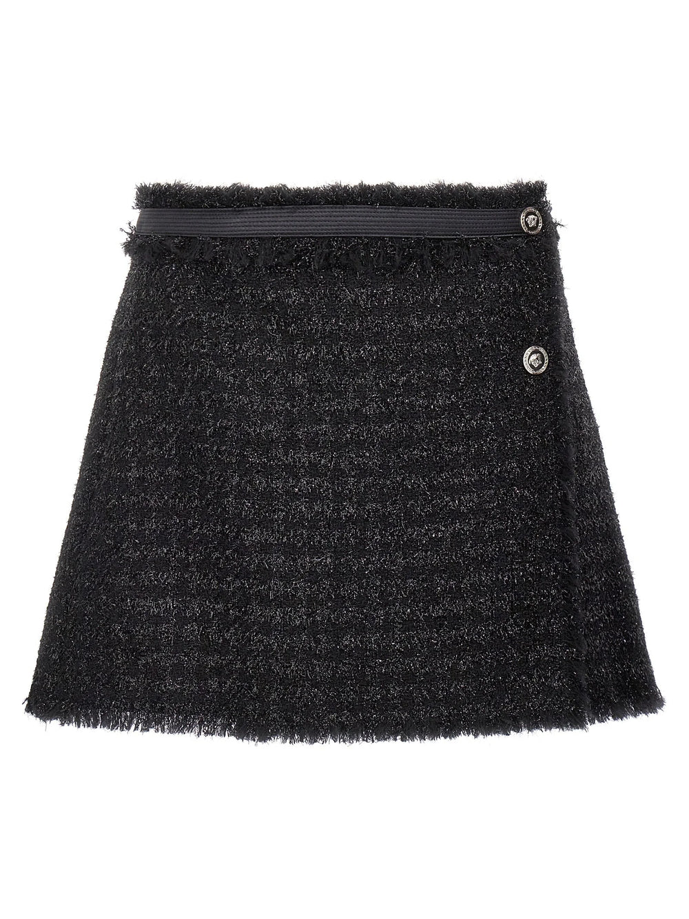 Versace Black Virgin Wool Long Skirt - IT40