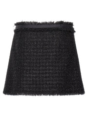 Versace Black Virgin Wool Long Skirt - IT40