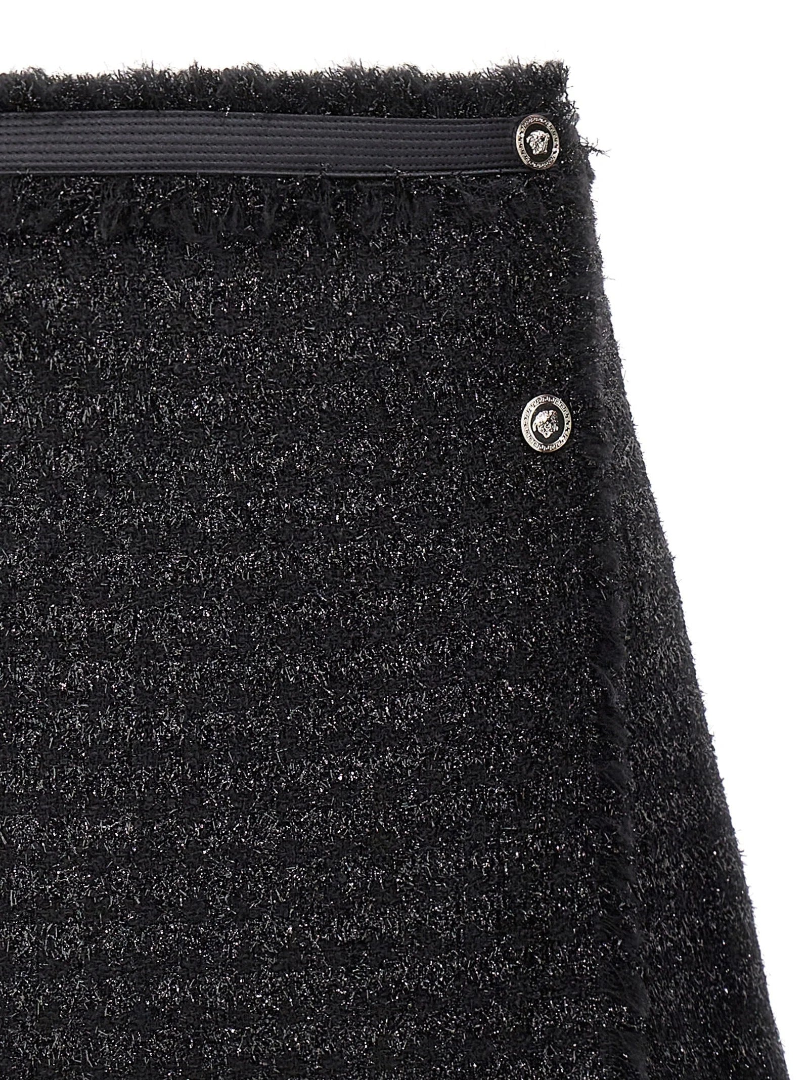 Versace Black Virgin Wool Long Skirt - IT40