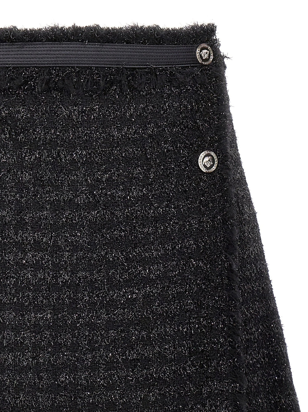 Versace Black Virgin Wool Long Skirt - IT40