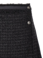 Versace Black Virgin Wool Long Skirt - IT40