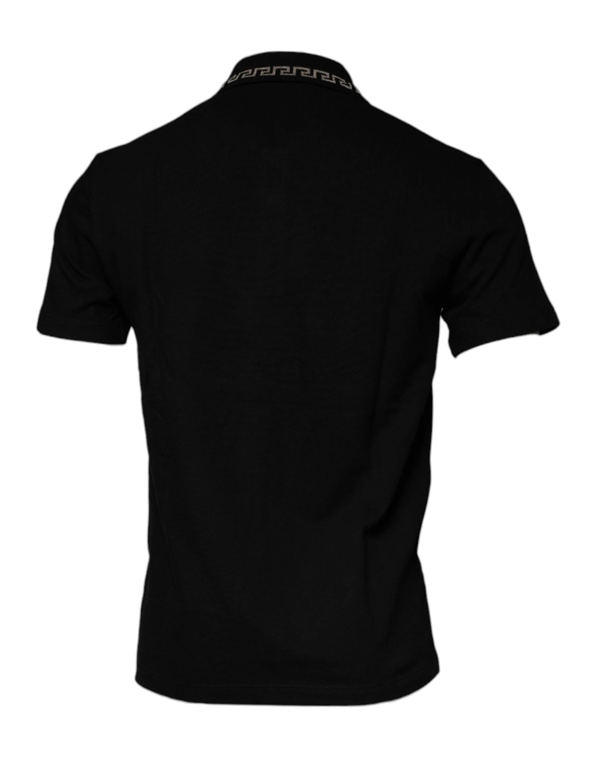 Versace Black Viscose Collared Polo Short Sleeves T-shirt - Polos