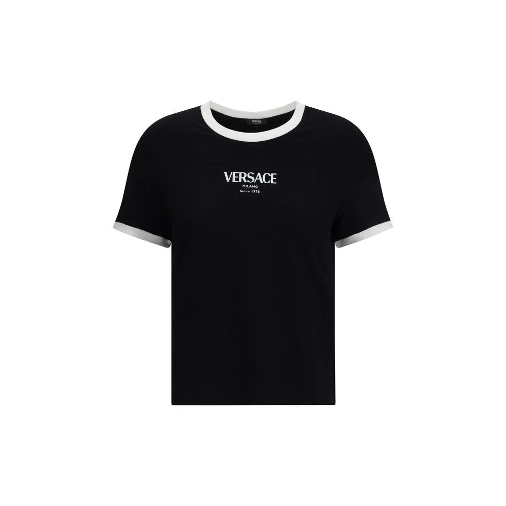 Versace Black Viscose T-Shirt