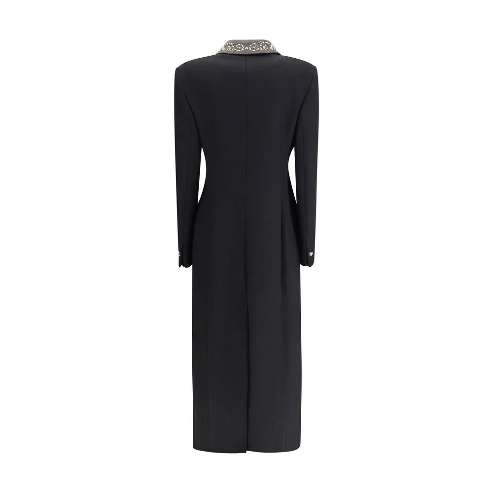 Versace Black Wool Coat - IT42 | L