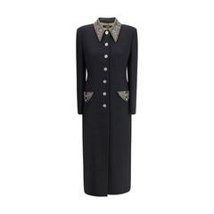 Versace Black Wool Coat - IT42 | L