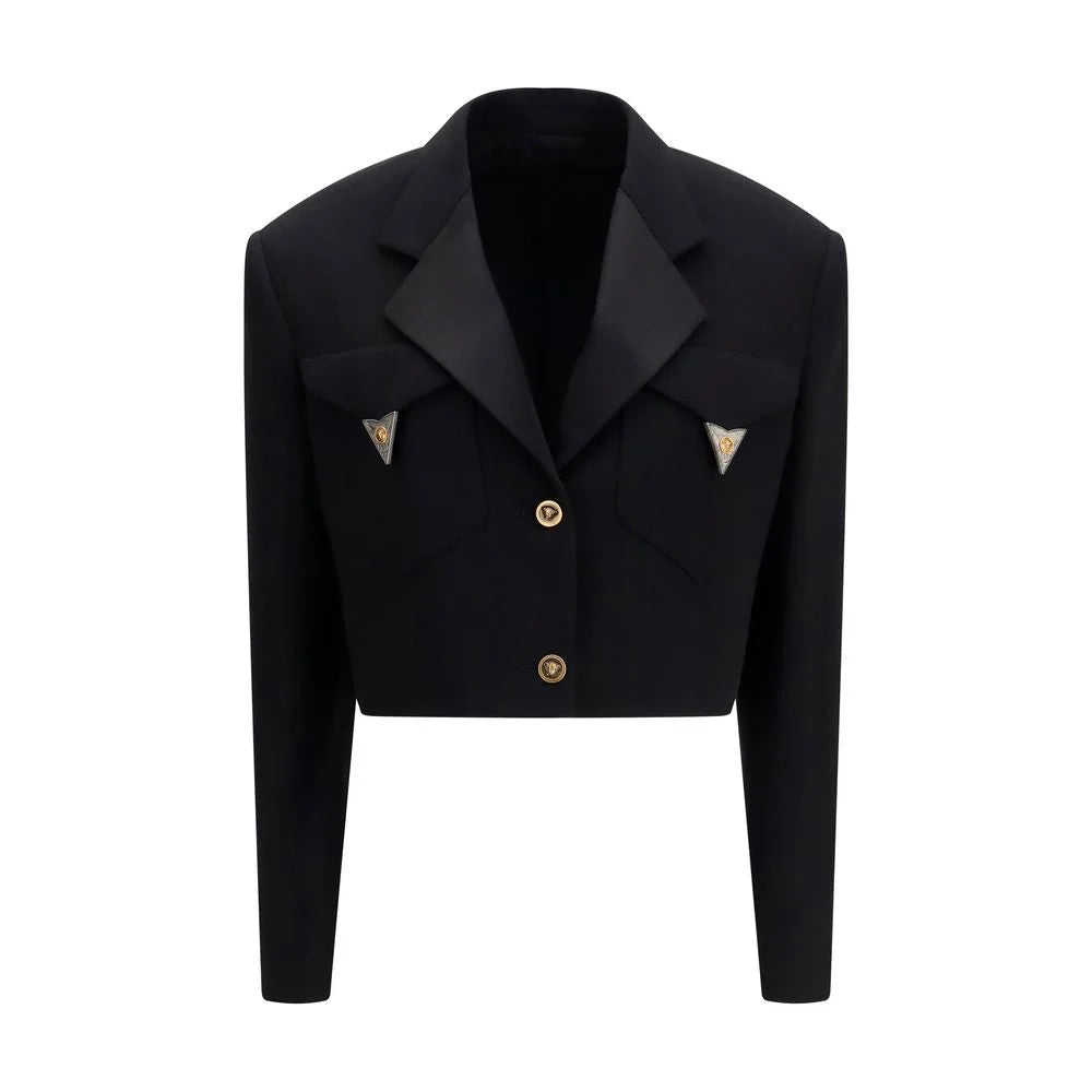 Versace Black Wool Oves Aries Blazer