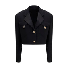 Versace Black Wool Oves Aries Blazer