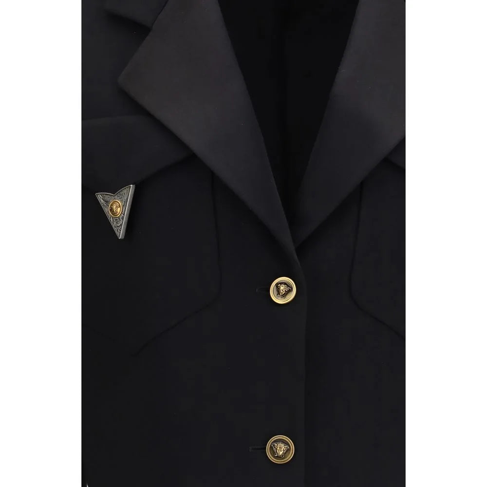 Versace Black Wool Oves Aries Blazer
