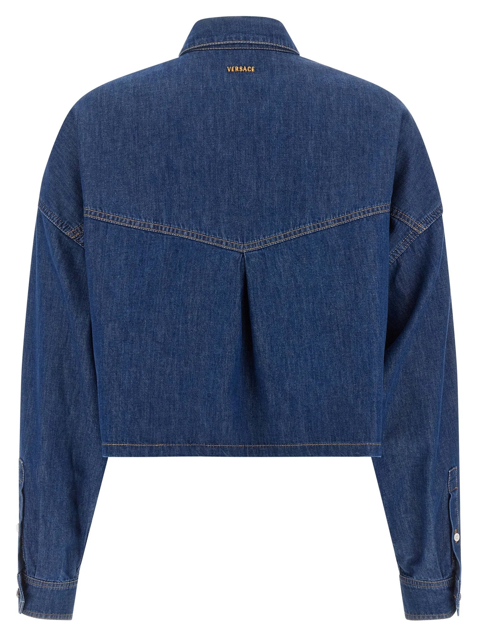 Versace Blue Cotton Blouse