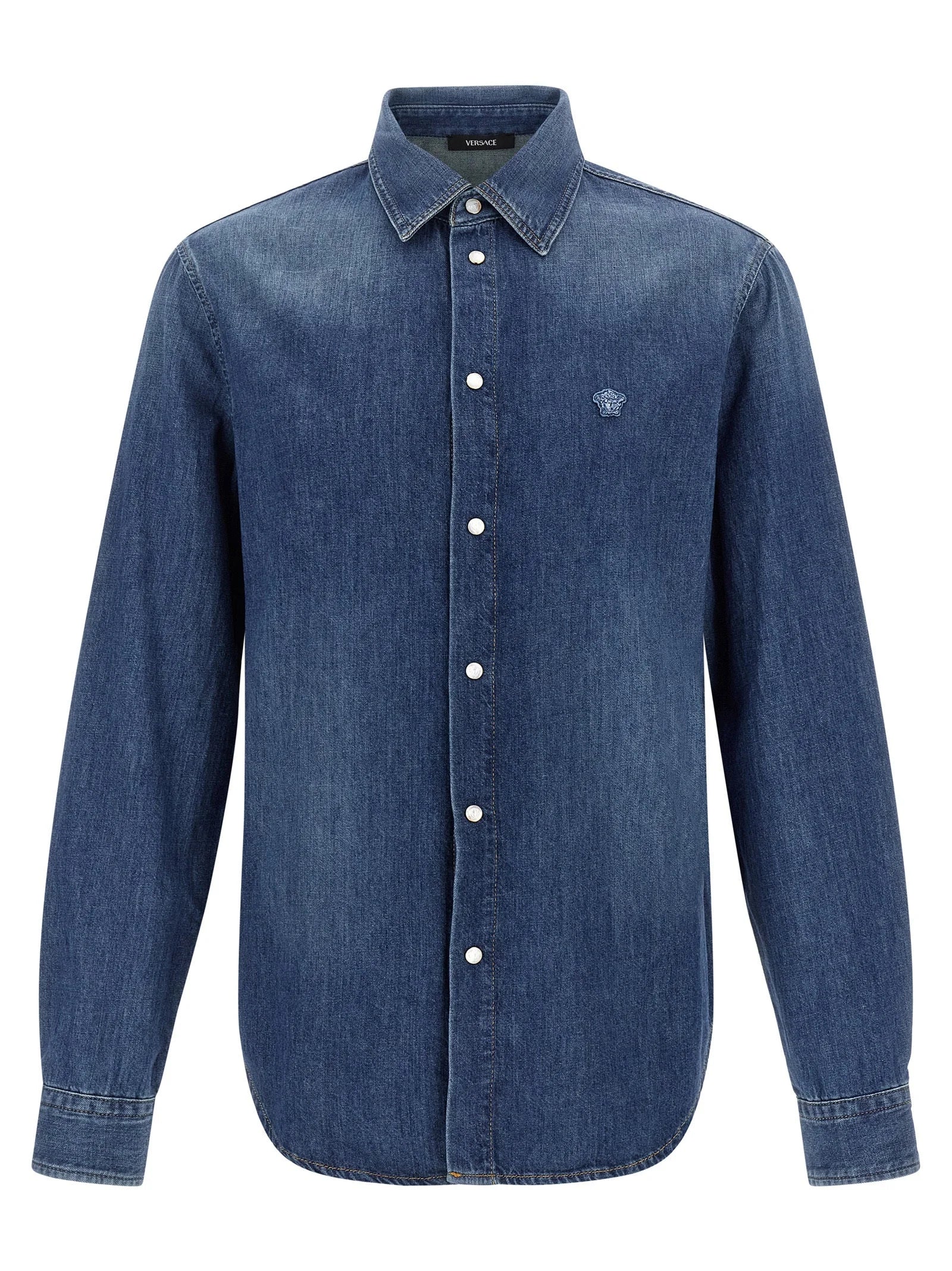 Versace Blue Cotton Blouse