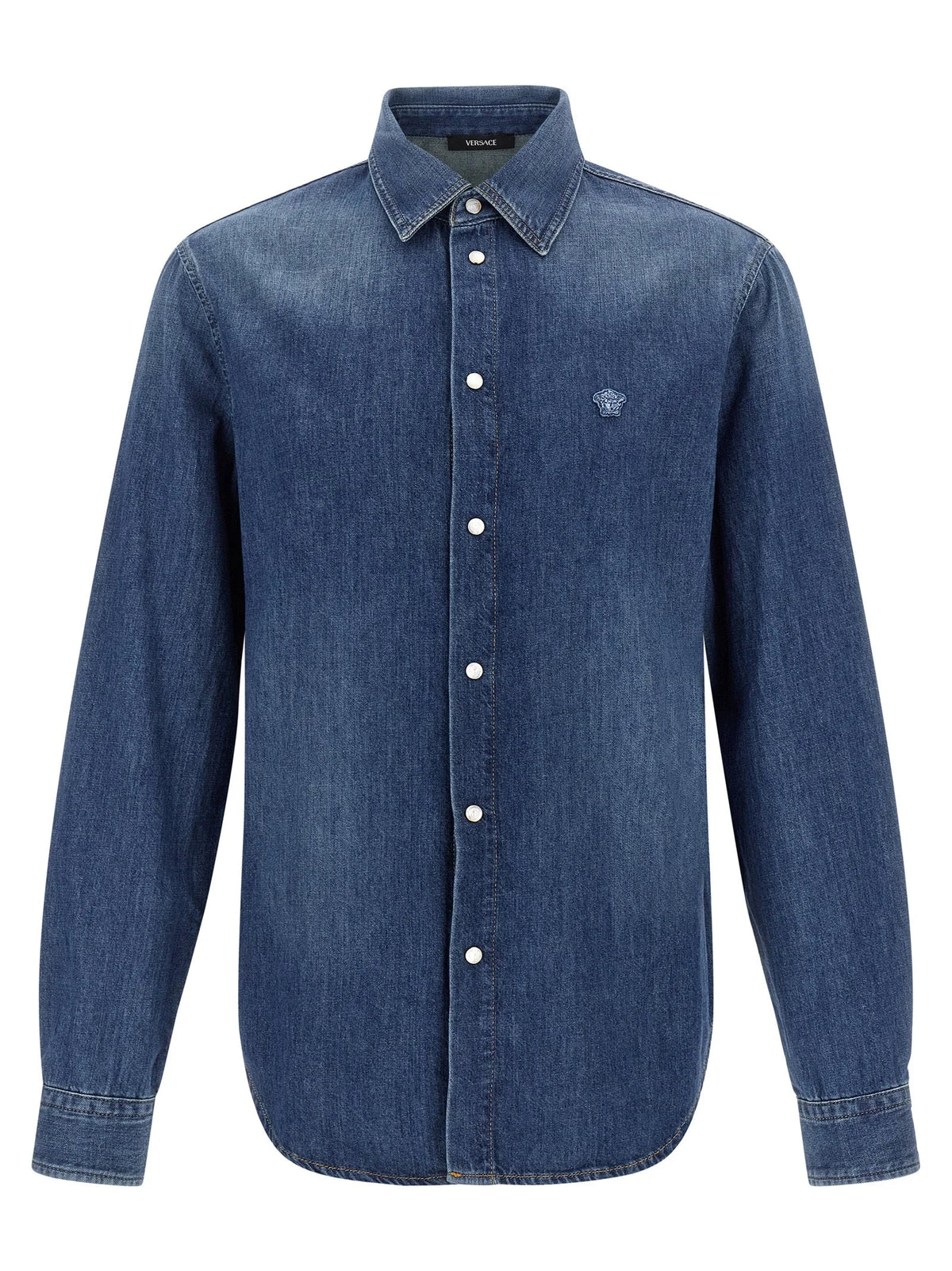 Versace Blue Cotton Blouse
