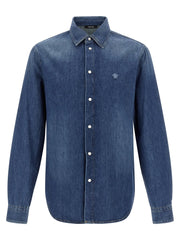 Versace Blue Cotton Blouse