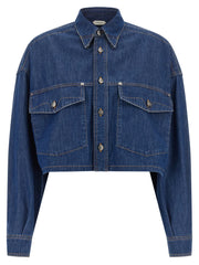 Versace Blue Cotton Blouse