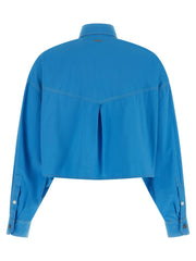 Versace Blue Cotton Blouse