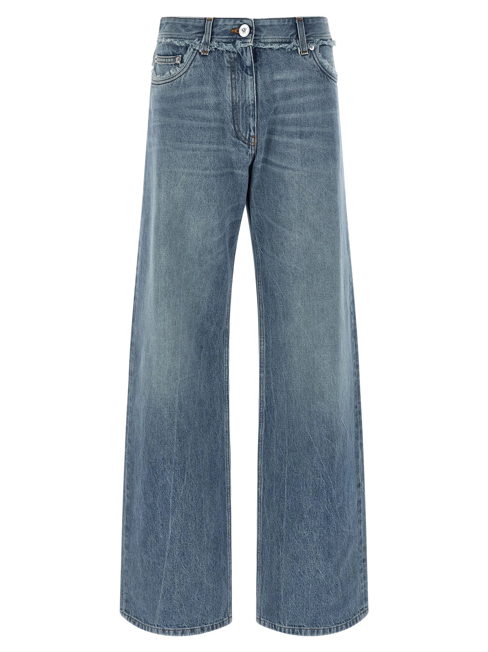 Versace Blue Cotton Boyfriend Jeans