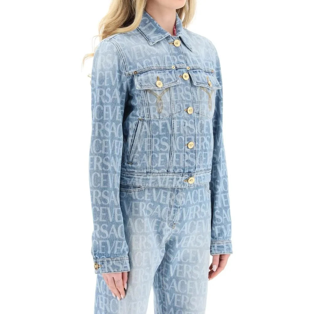 Versace Blue Cotton Denim Jacket - 42