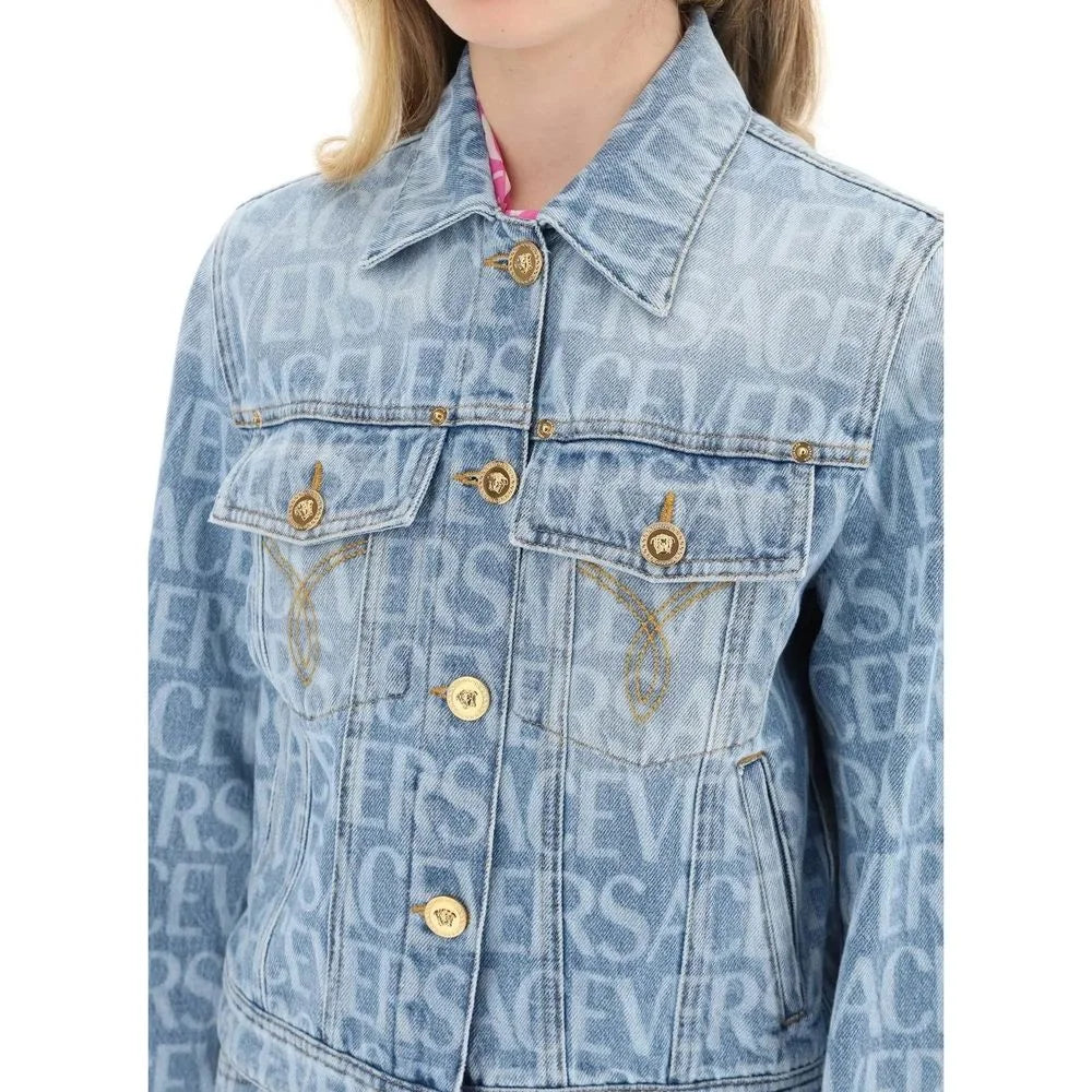 Versace Blue Cotton Denim Jacket - 42
