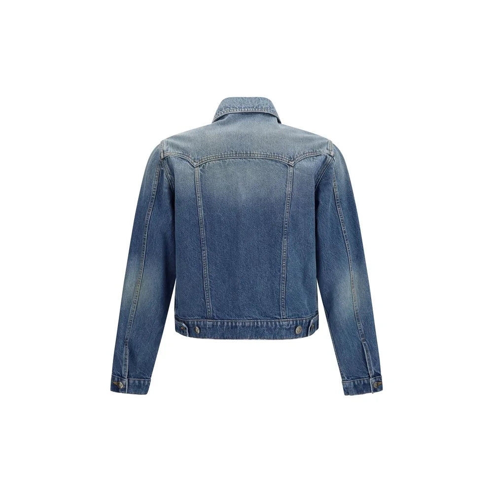 Versace Blue Cotton Denim Jacket - IT48 | M