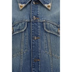 Versace Blue Cotton Denim Jacket - IT48 | M