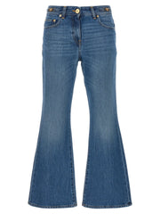 Versace Blue Cotton Flared Jeans