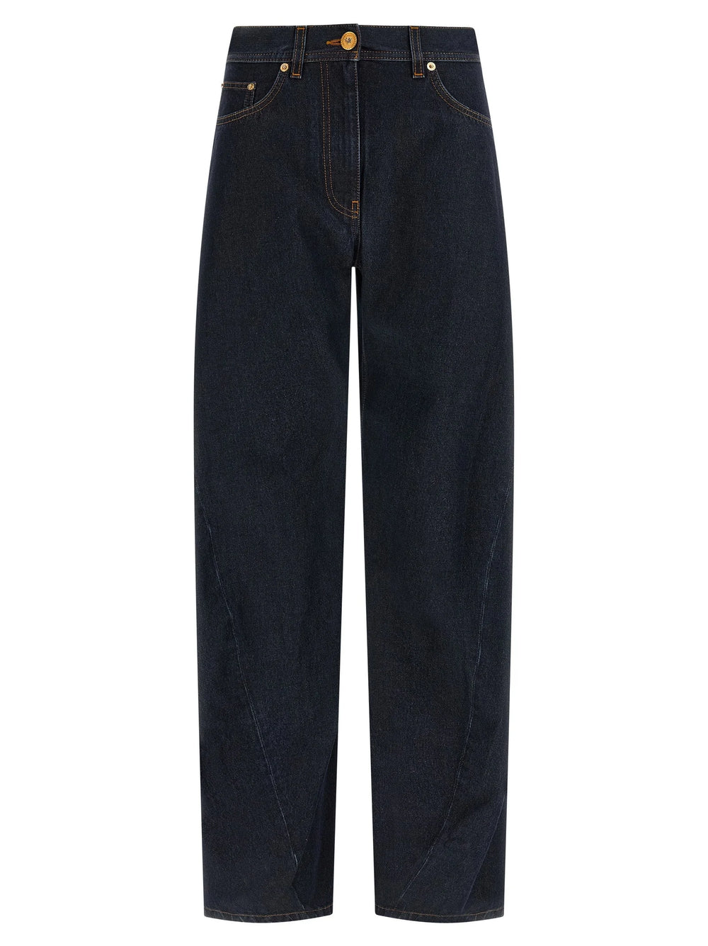 Versace Blue Cotton High-Waisted Jean