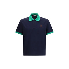 Versace Blaues Baumwollpolohemd