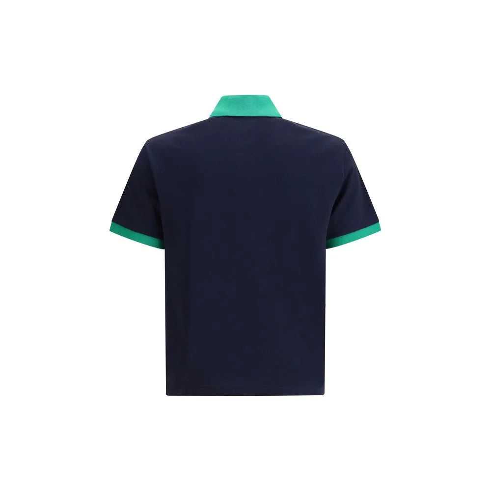 Versace Blaues Baumwollpolohemd