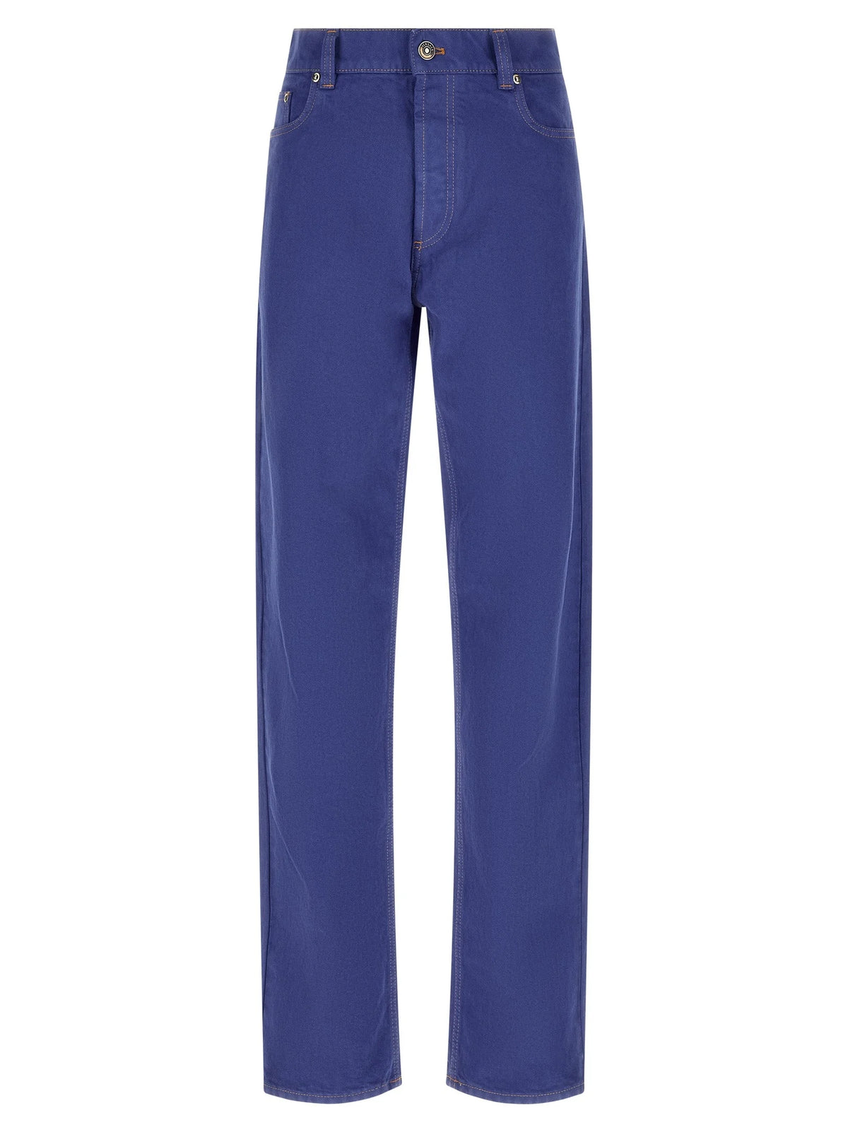 Versace Blue Cotton Straight-Leg Jeans